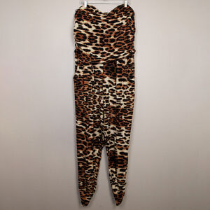 Ups & Downs strapless animal print jumpsuit-3X
